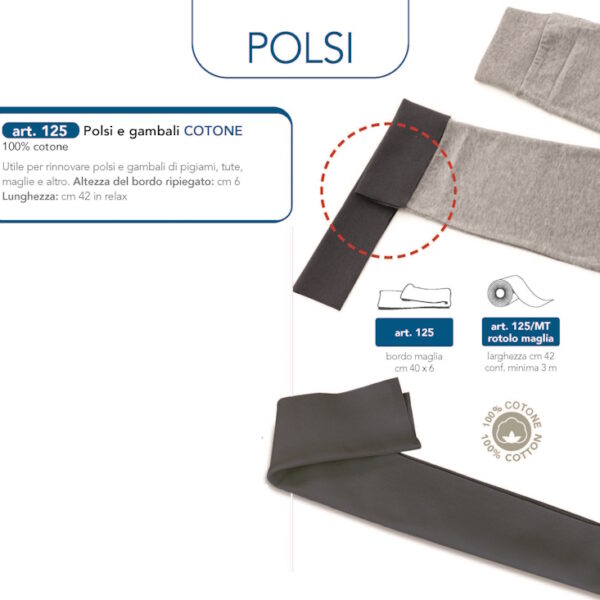 BORDI POLSI E GAMBALI COTONE 125