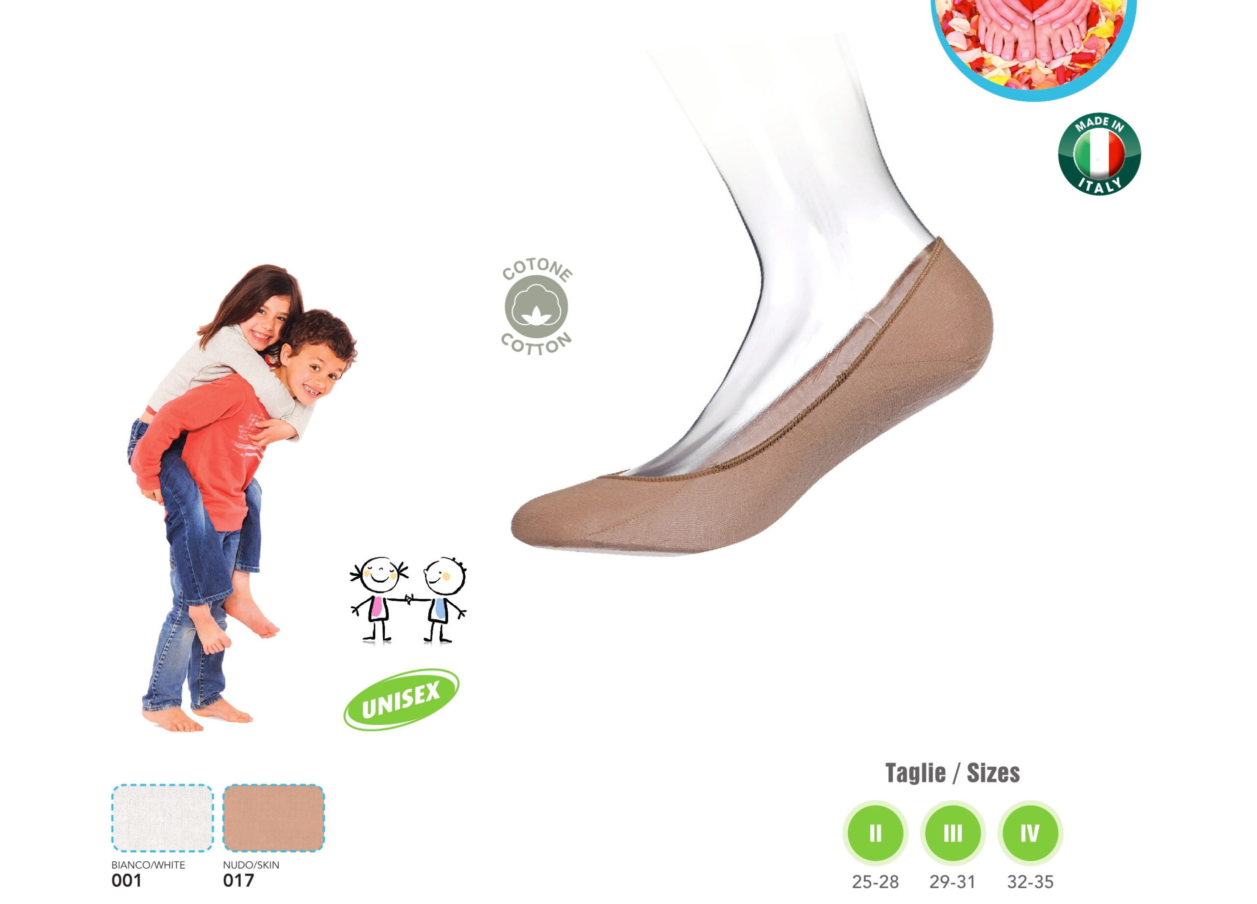 leBABETTE MINICALZE KIDS BOY & GIRL IN FRESCO COTONE ELASTICIZZATO 85/B