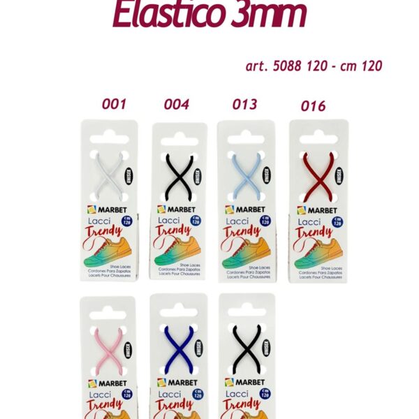 LACCI STRINGHE ELASTICO 3MM 5088